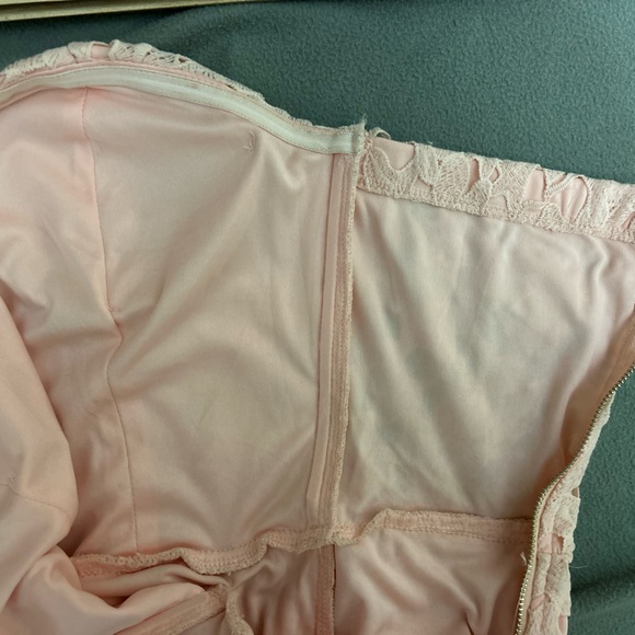 Pink Lace Strapless Dress - Picture 5 of 6